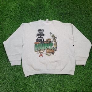 VTG Dated 1995 Buck Wear Hunting Sweatshirt Boxy Drop Shoulder 90s Fit XL